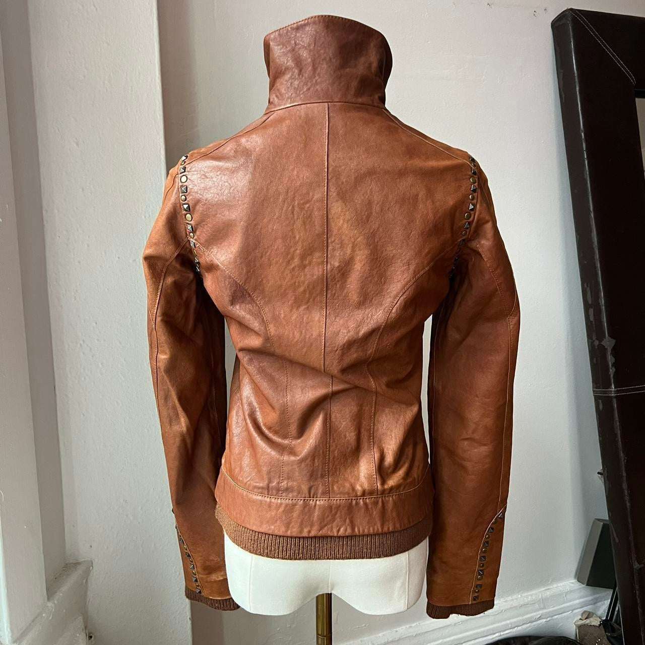 Sheepskin moto jacket