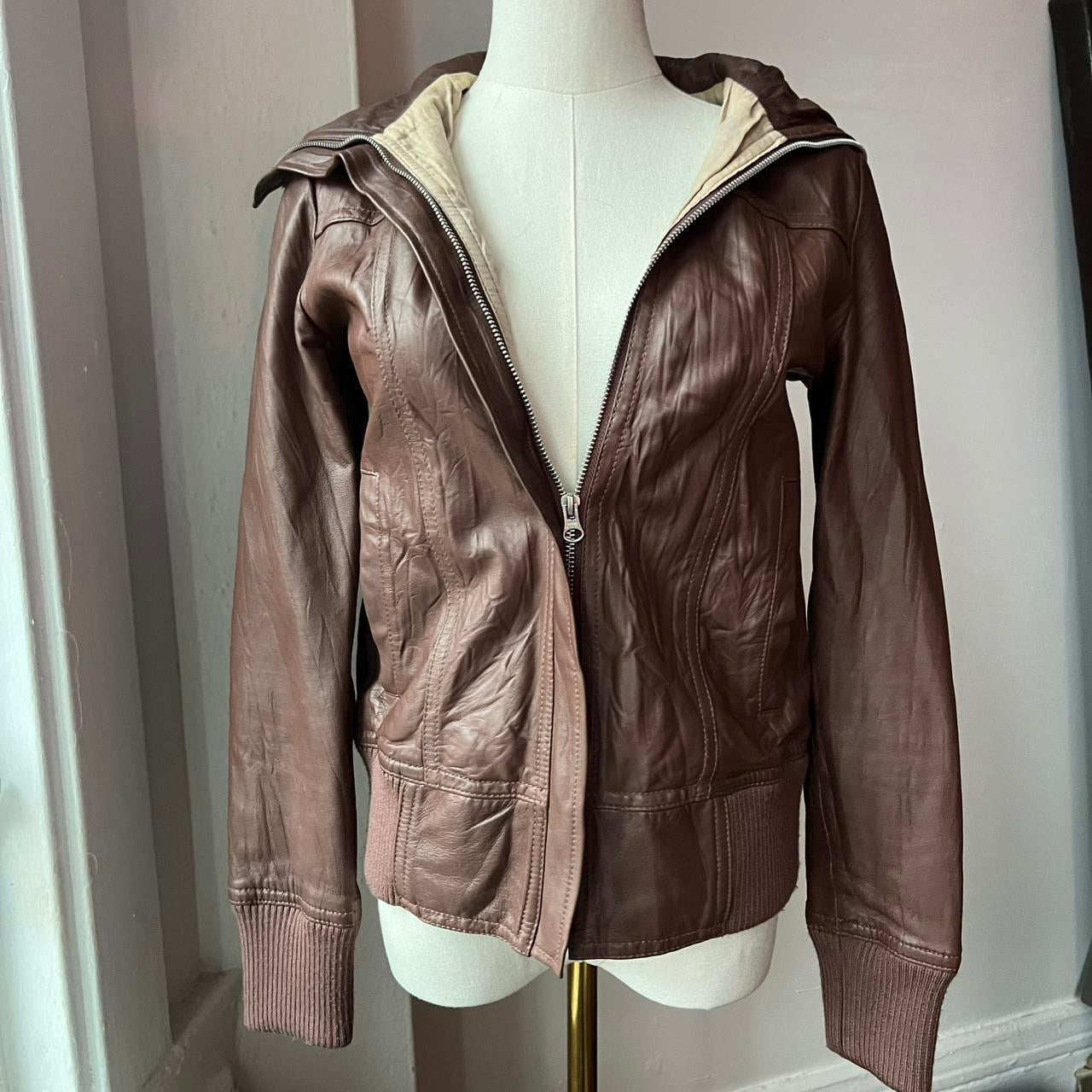 Taupe moto jacket
