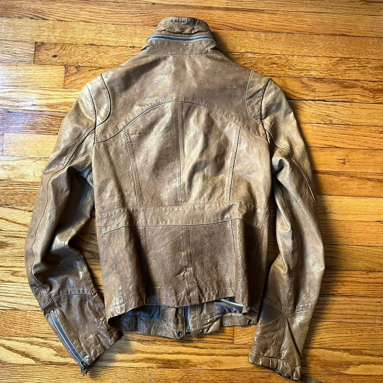 Tan moto jacket