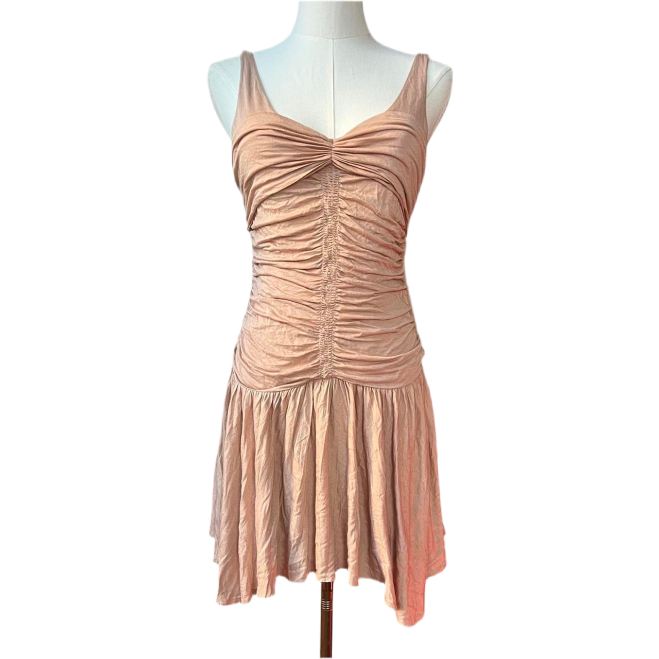 Ruched drop waist dress