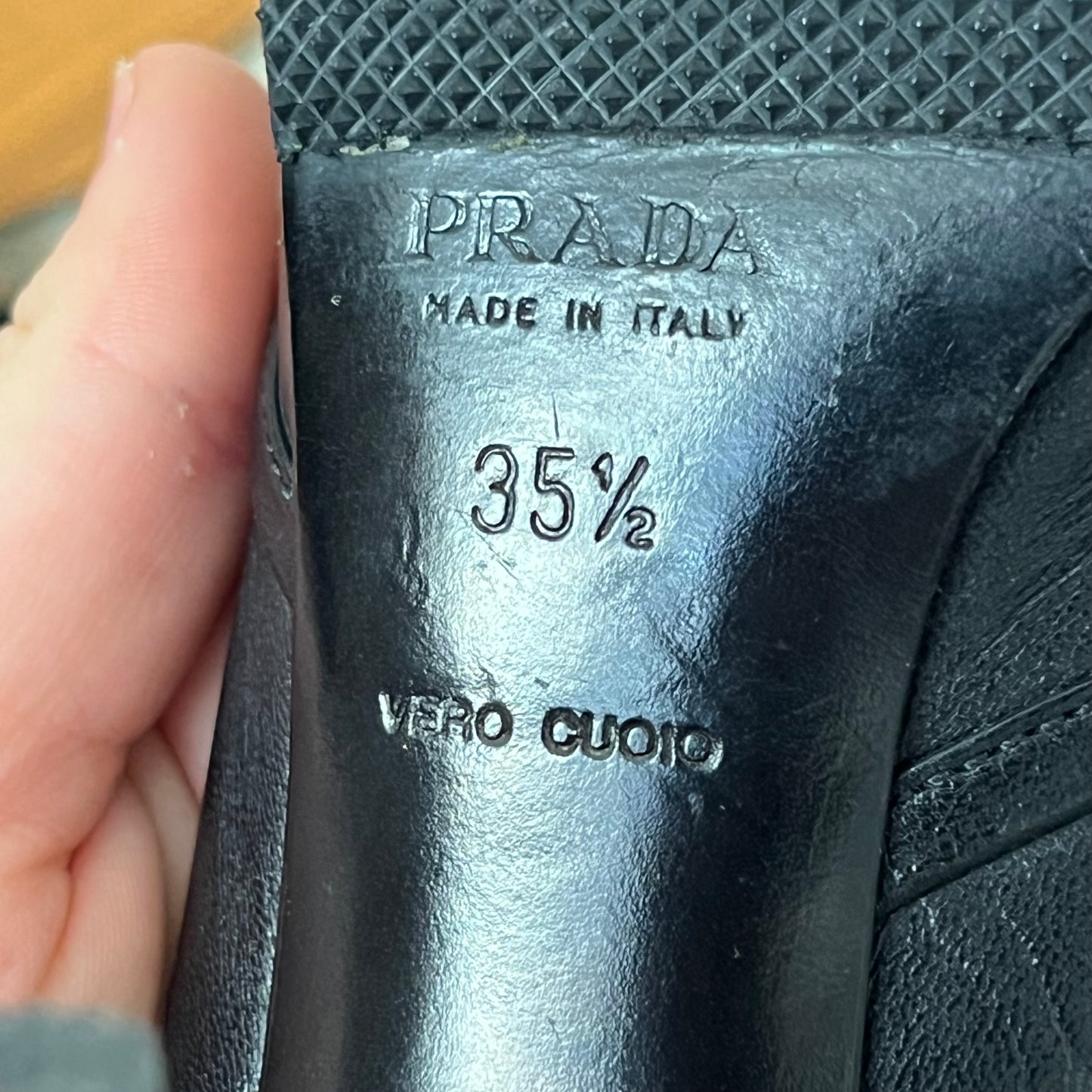 Prada perforated leather heels