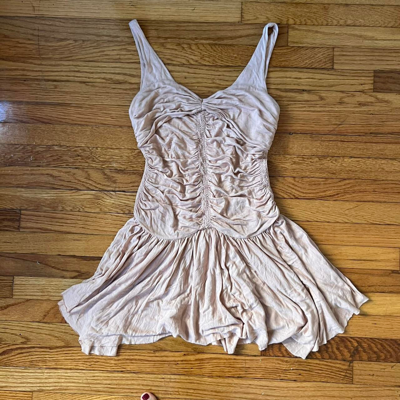 Ruched drop waist dress