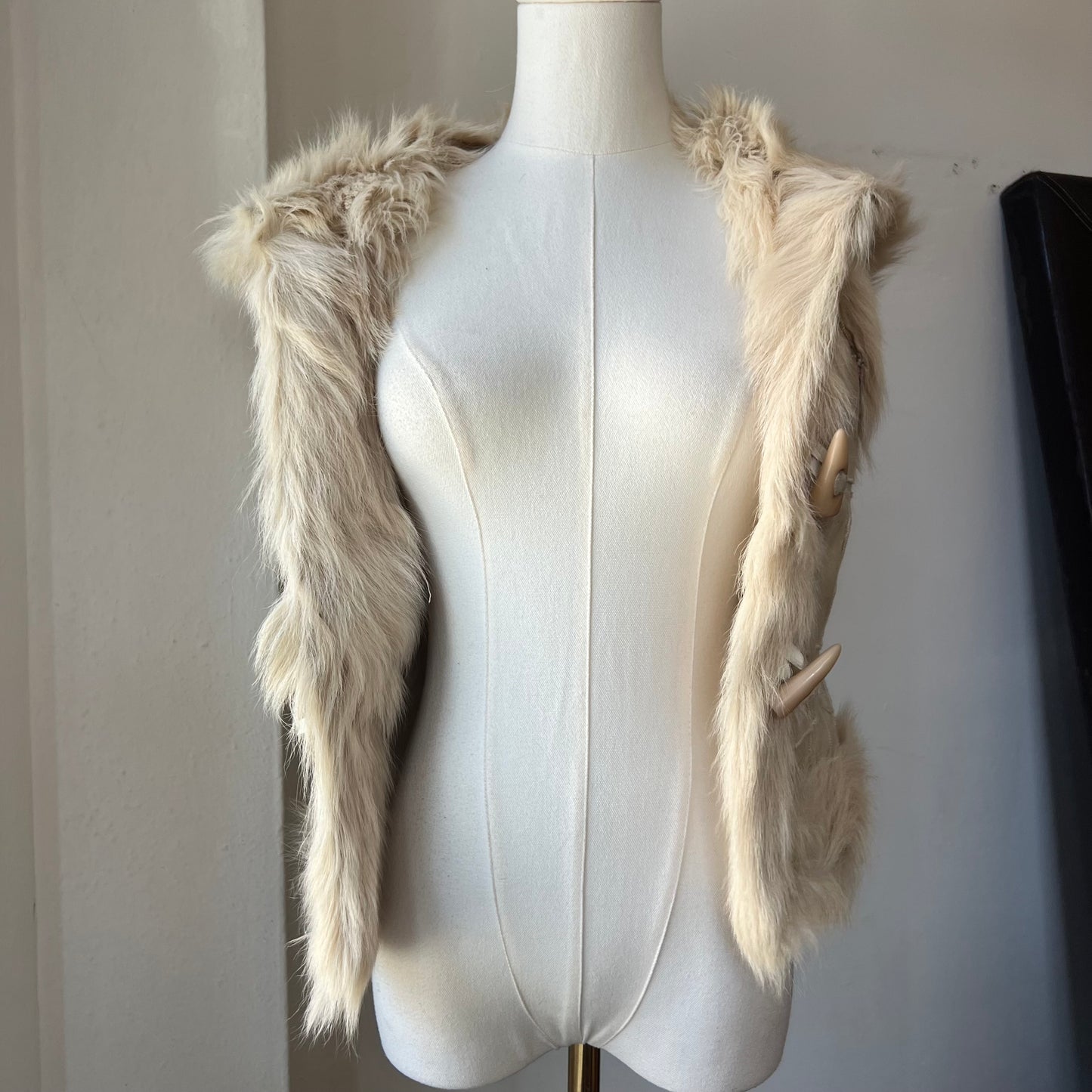 Shearling hooded vest