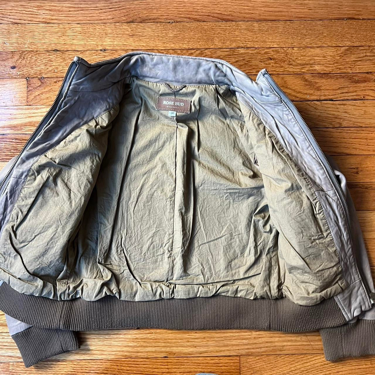 Cream/grey moto jacket