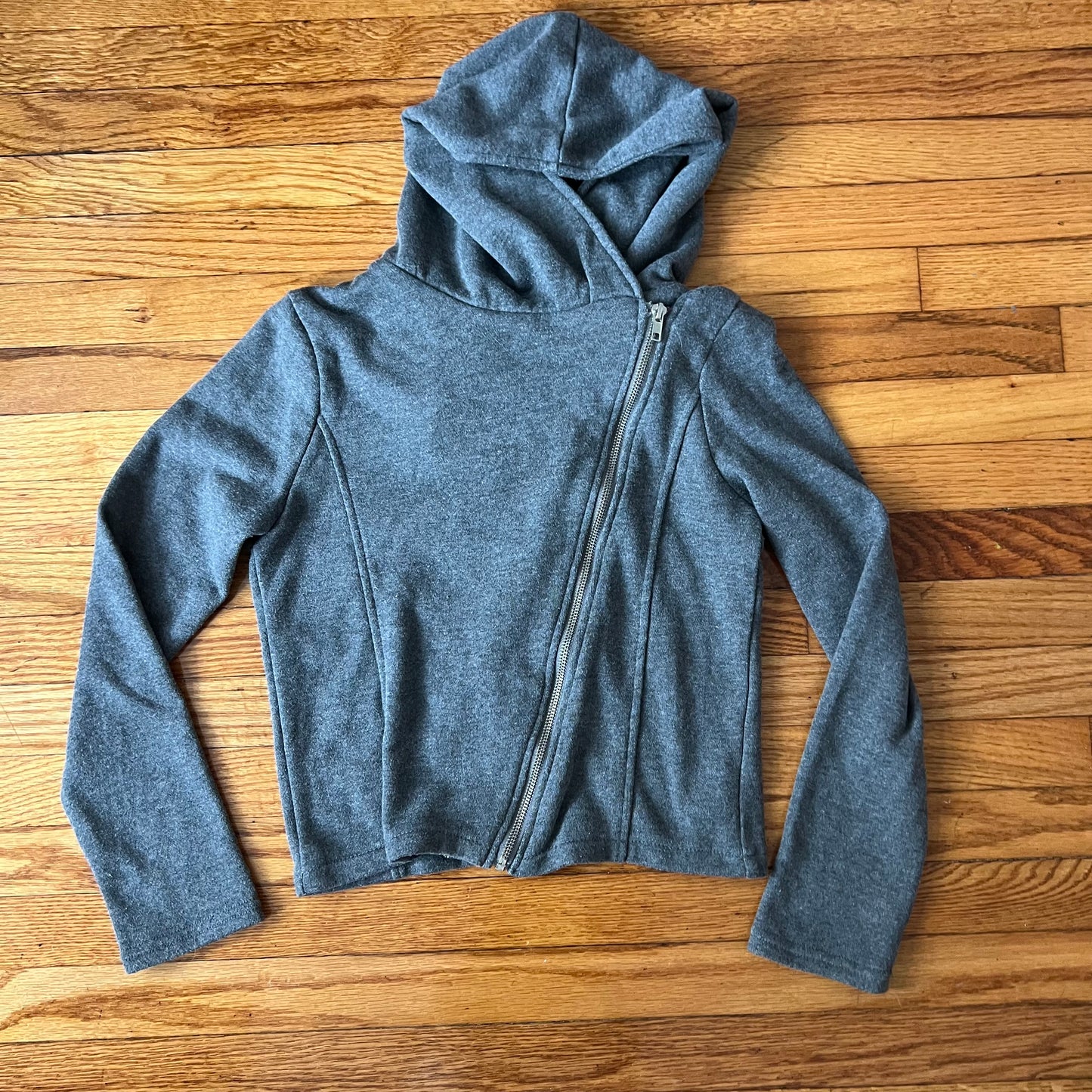 Asymmetrical hooded jacket