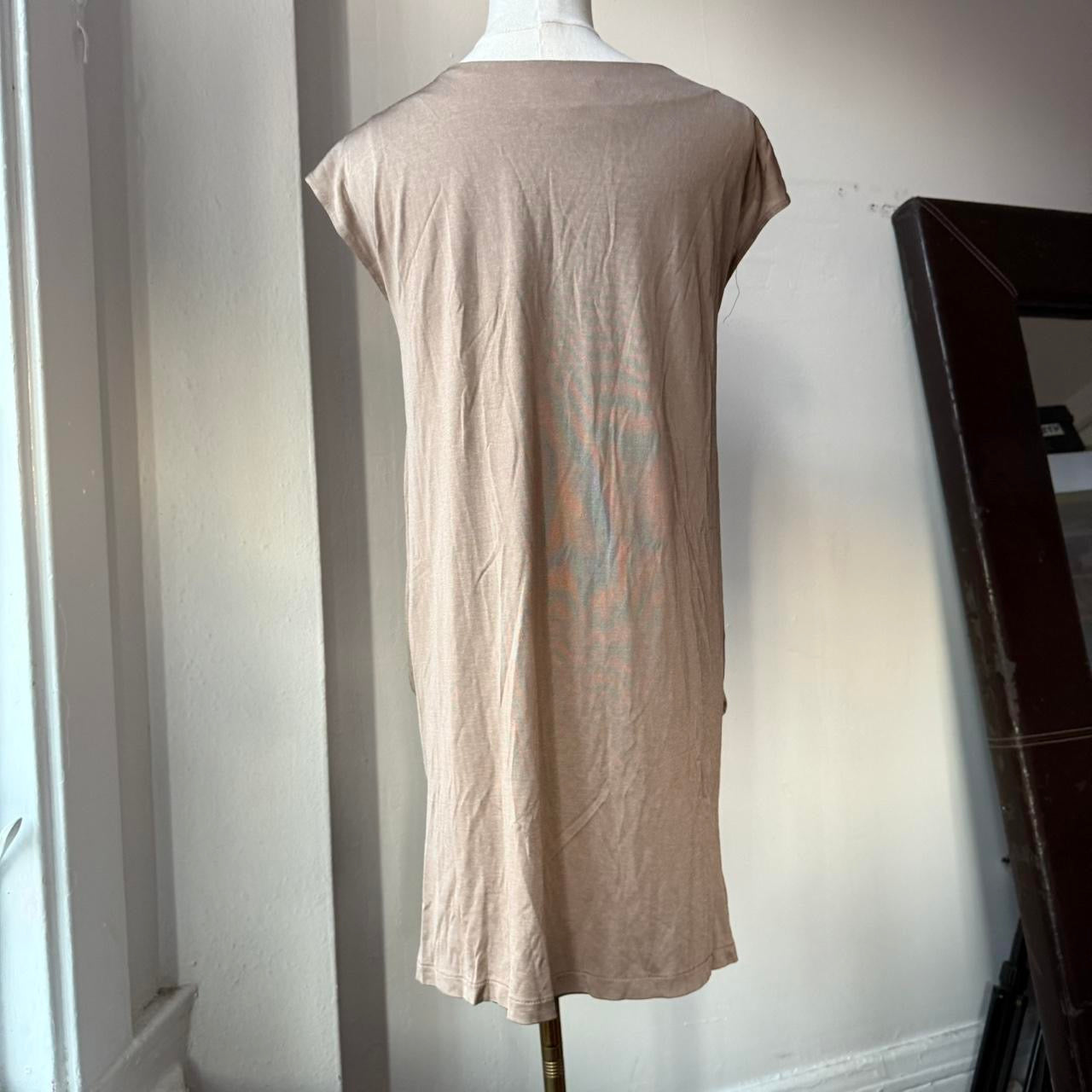 Draped Taupe Mini Dress