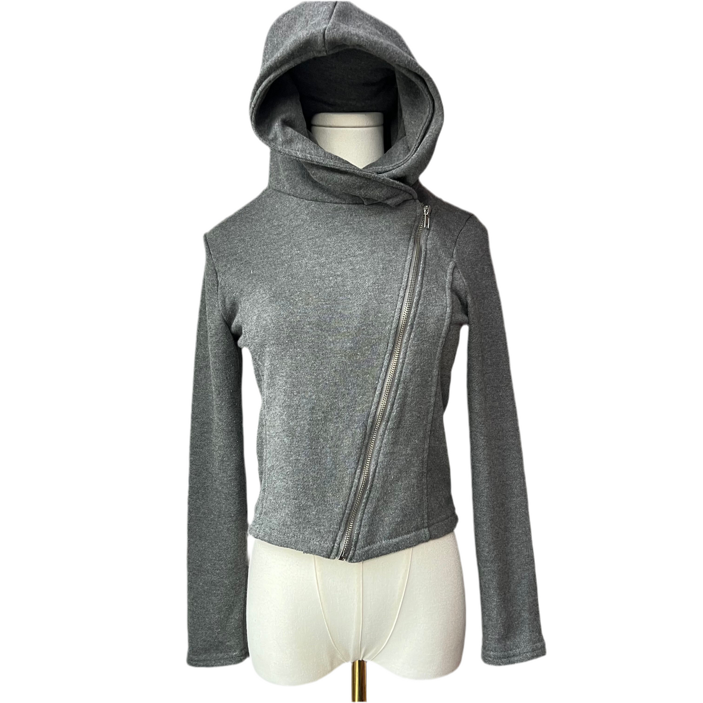 Asymmetrical hooded jacket