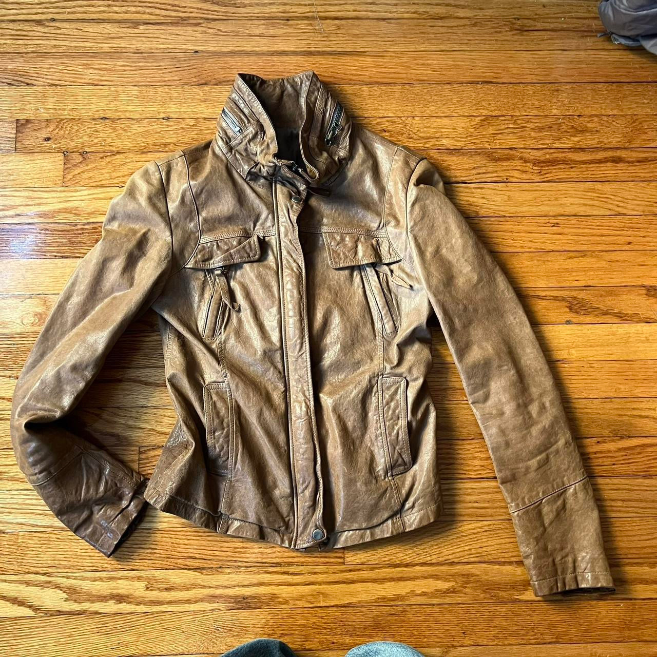 Tan moto jacket