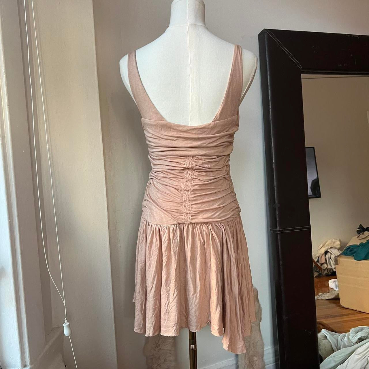 Ruched drop waist dress