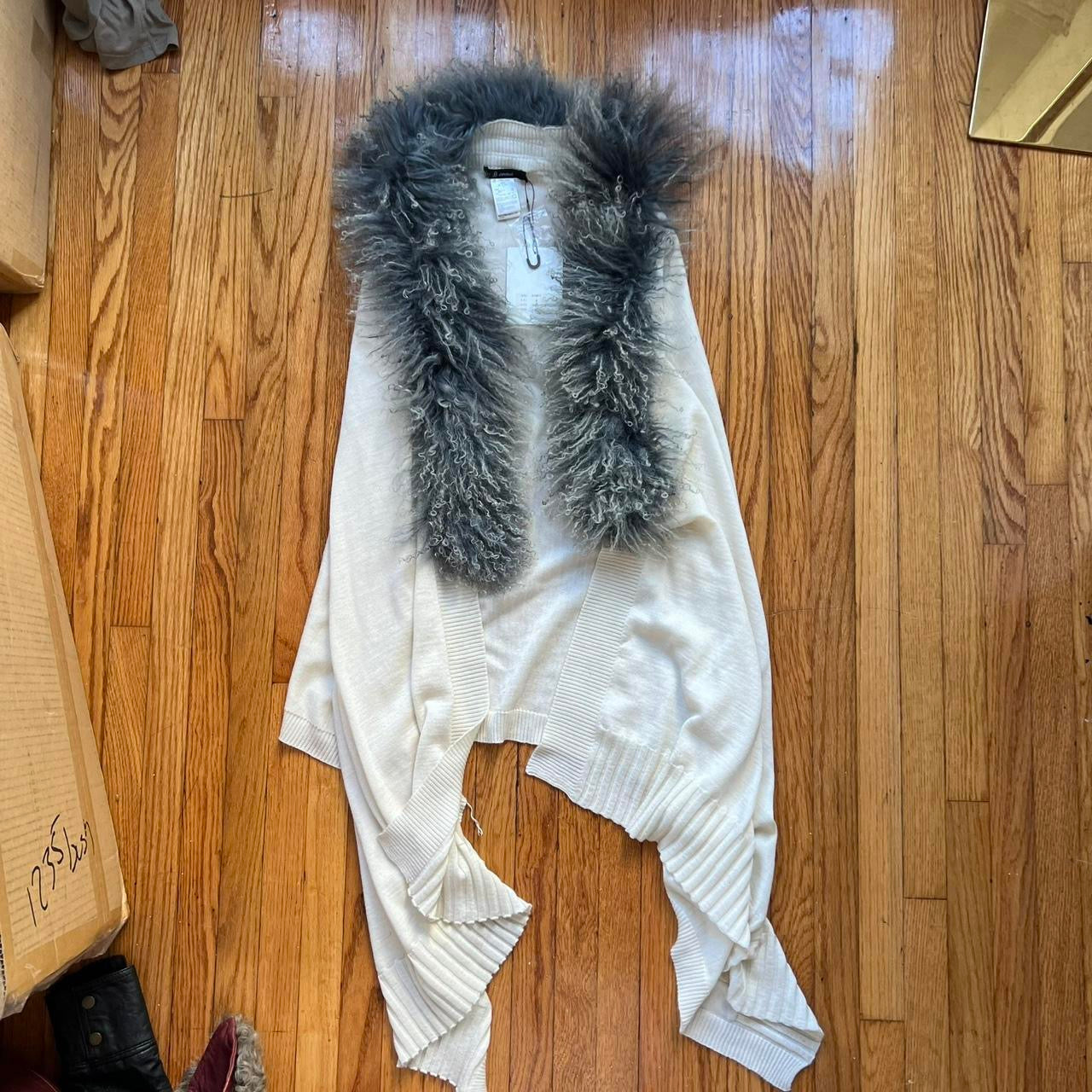 Mongolian lamb fur cardigan