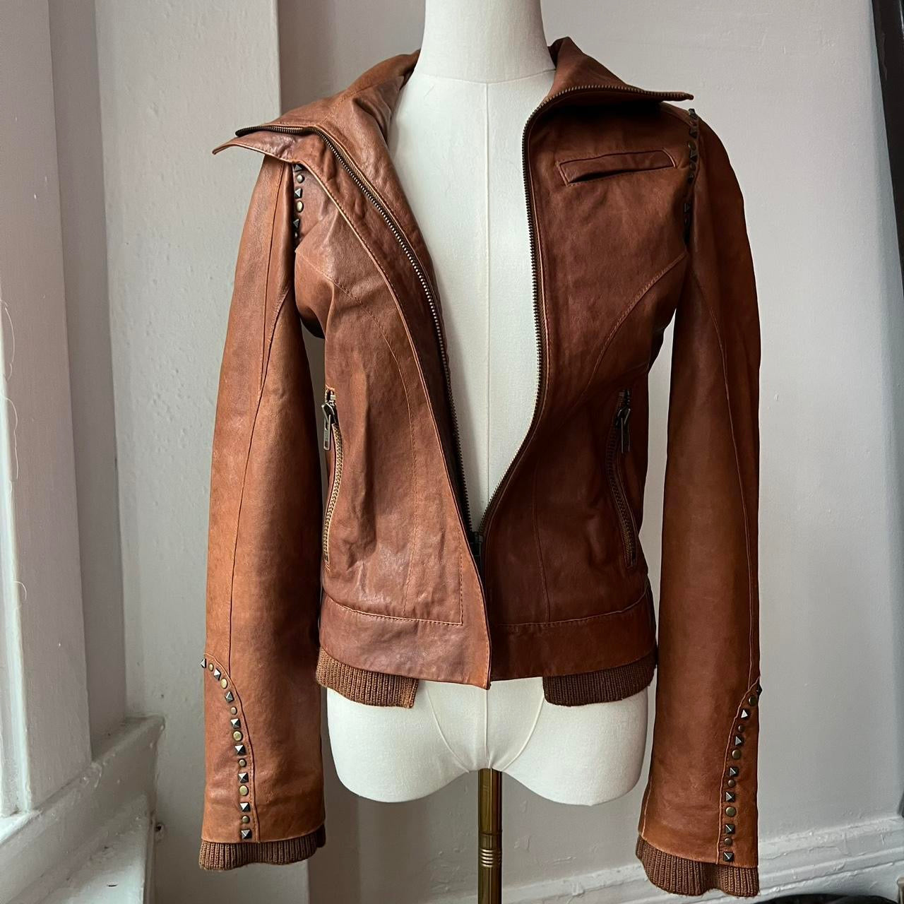 Sheepskin moto jacket