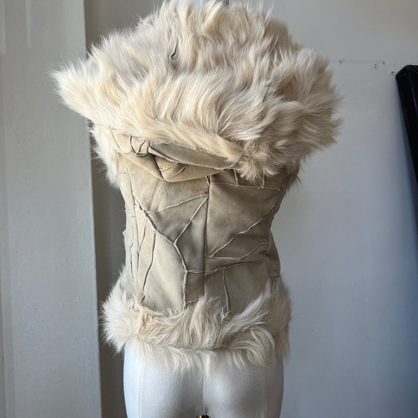 Shearling hooded vest