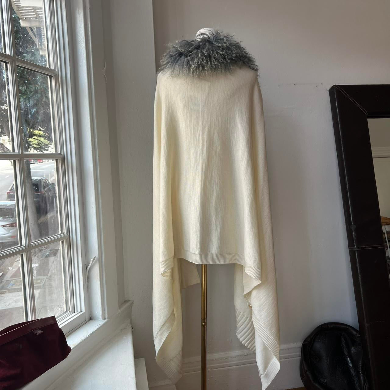 Mongolian lamb fur cardigan