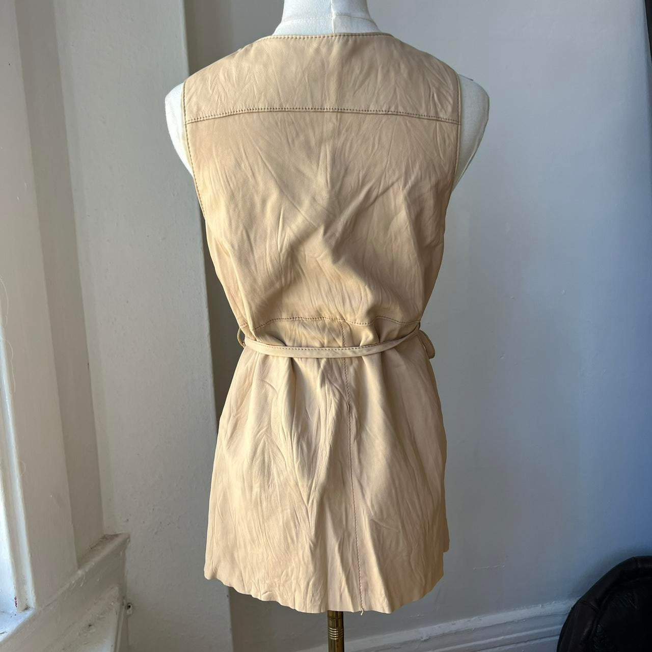 Ruffle sheepskin vest