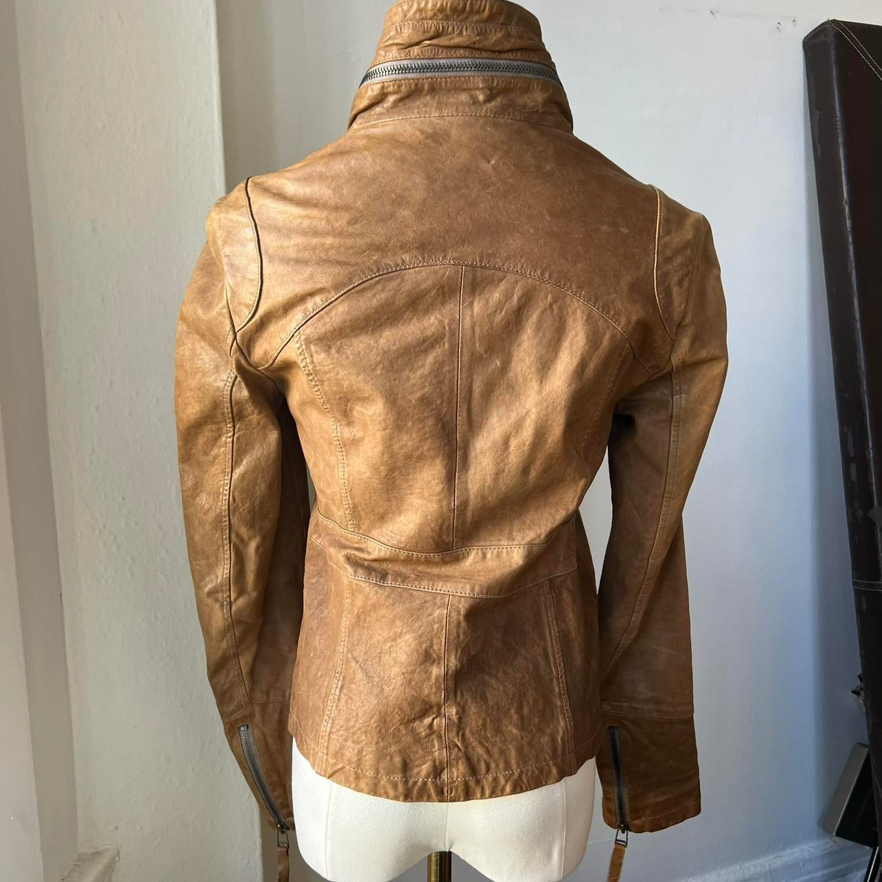 Tan moto jacket