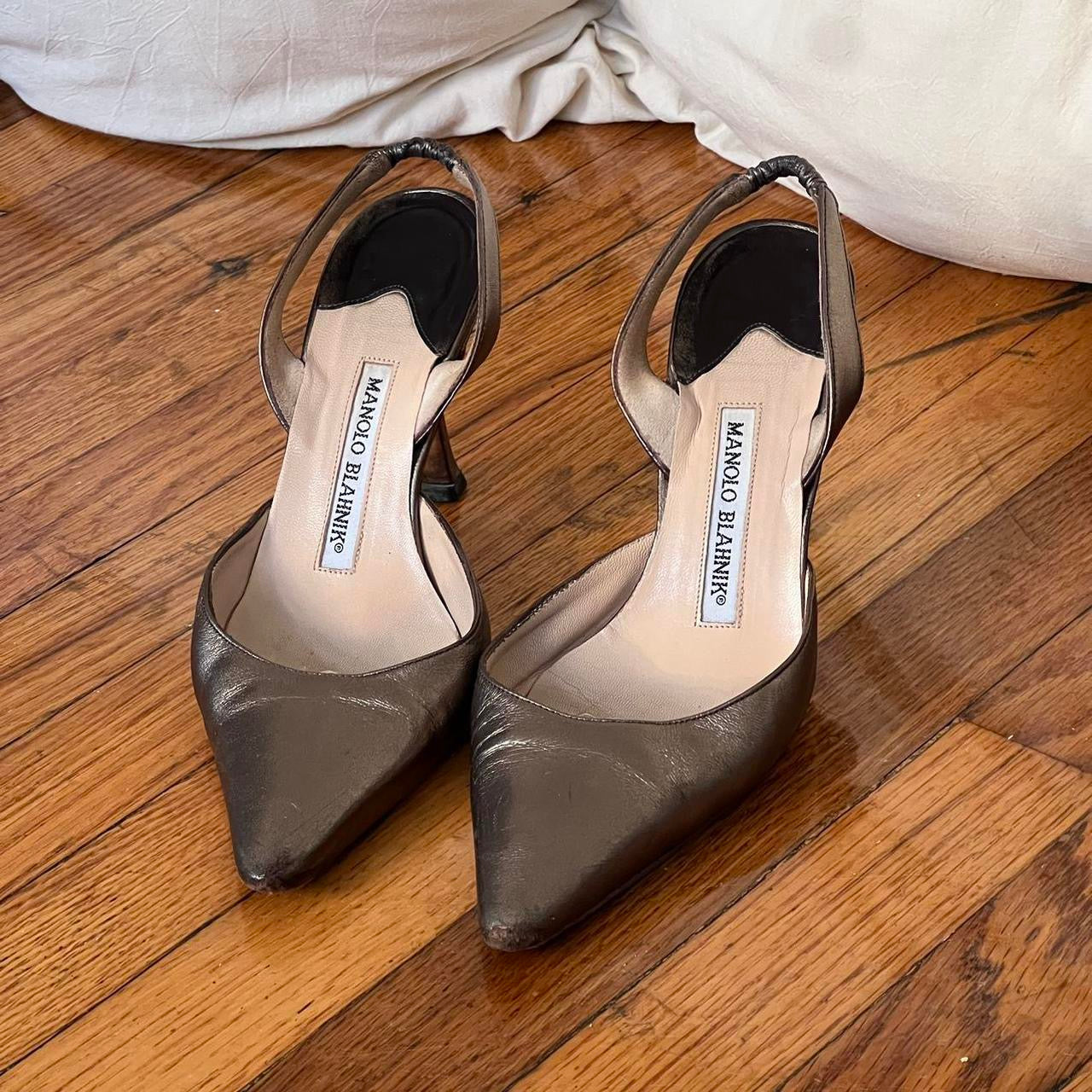 Manolo Blahnik Metallic heels