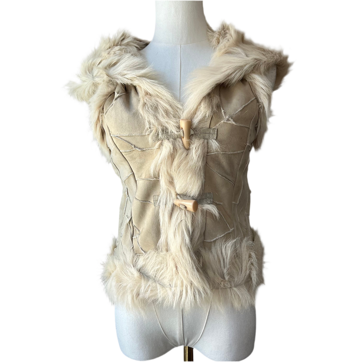 Shearling hooded vest
