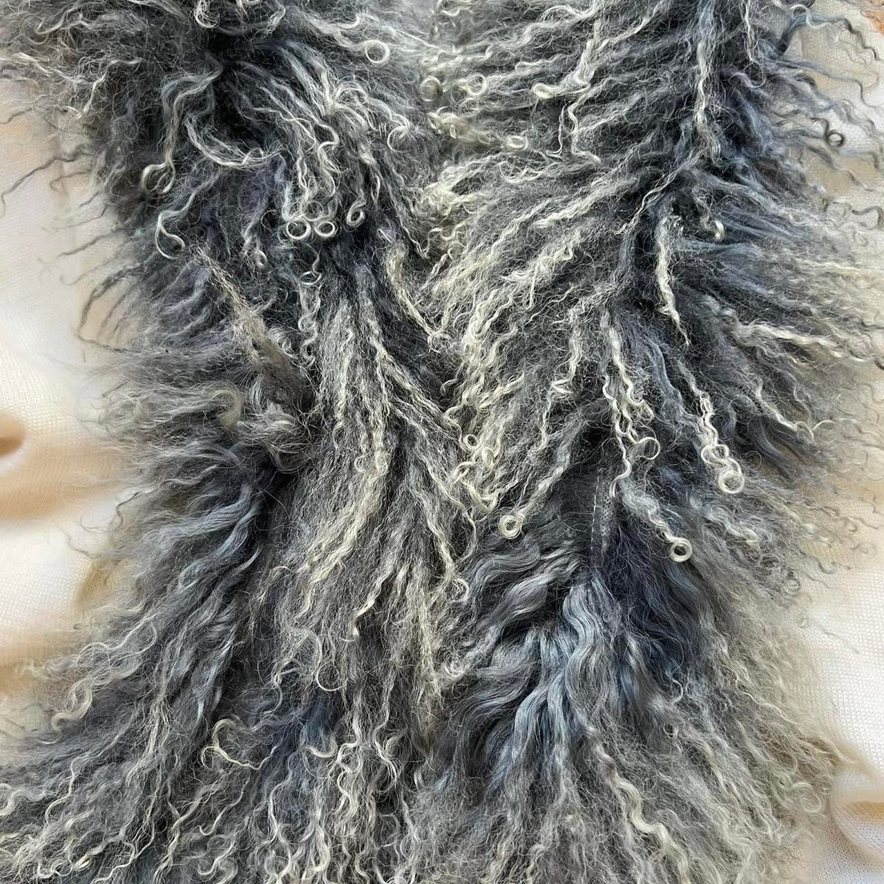 Mongolian lamb fur cardigan
