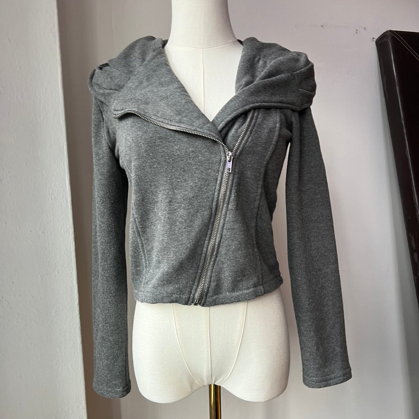Asymmetrical hooded jacket