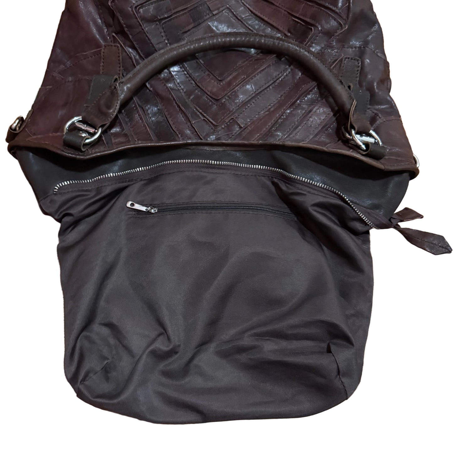 Patchwork Leather Slouch Bag