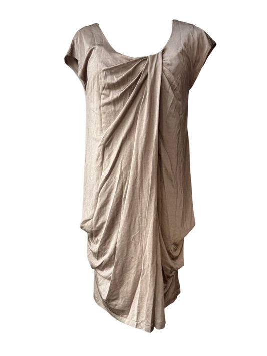 Draped Taupe Mini Dress