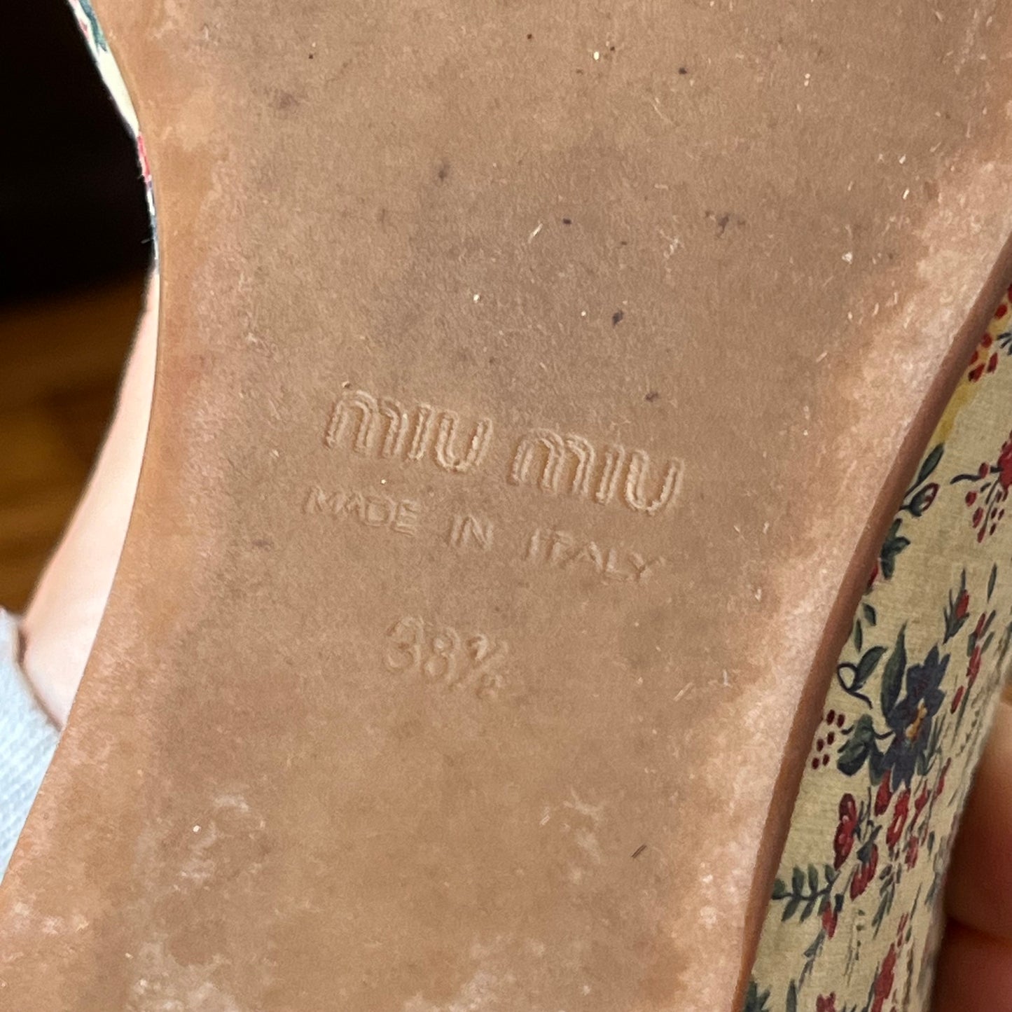 Miu Miu floral platform sandal