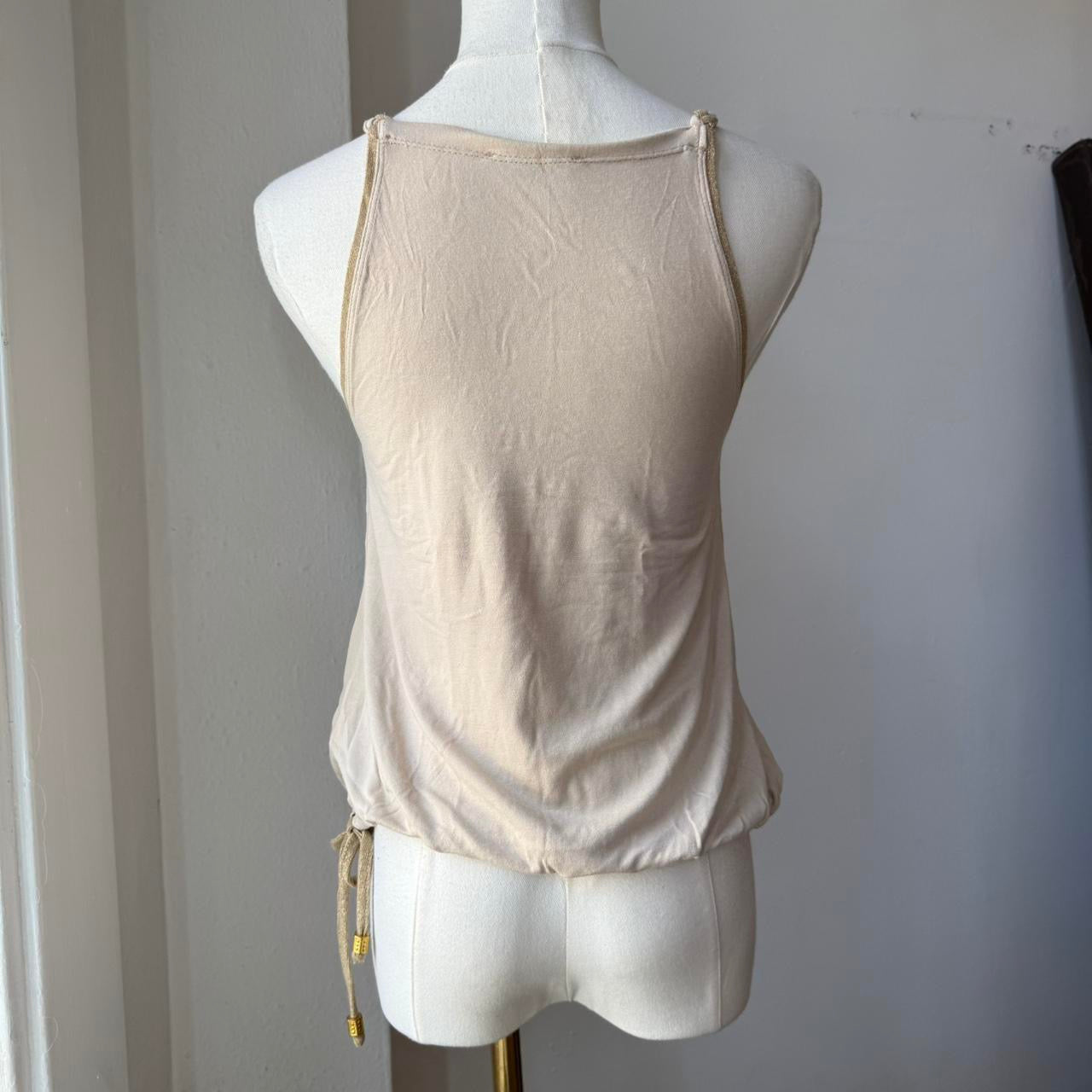 French Vintage Beaded Strap Top