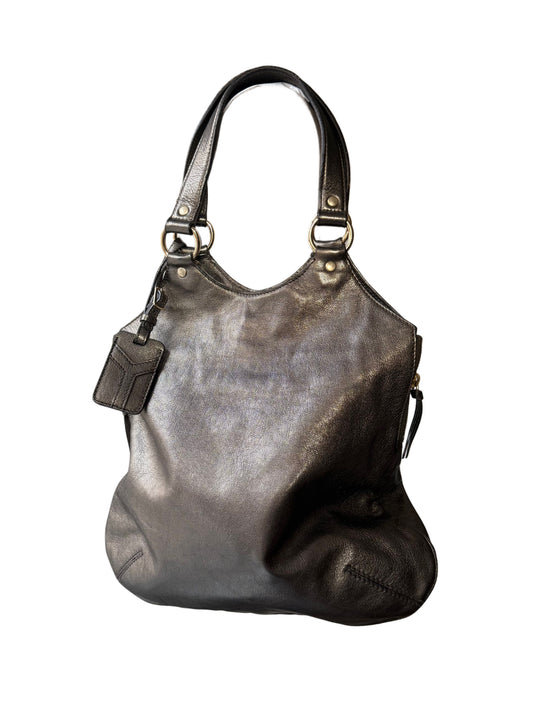 Metallic YSL Leather Shoulder Bag