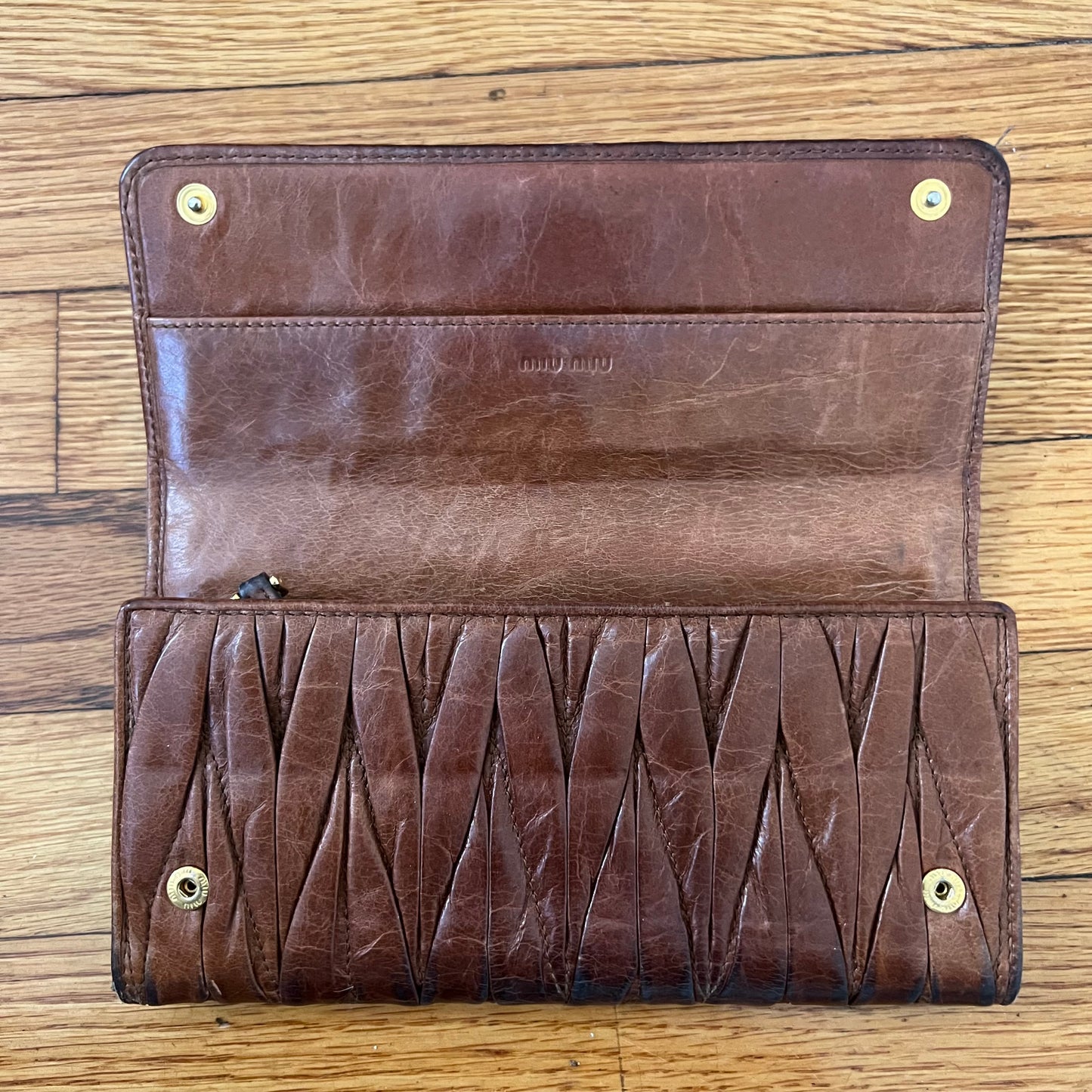 Miu Miu leather metallase wallet