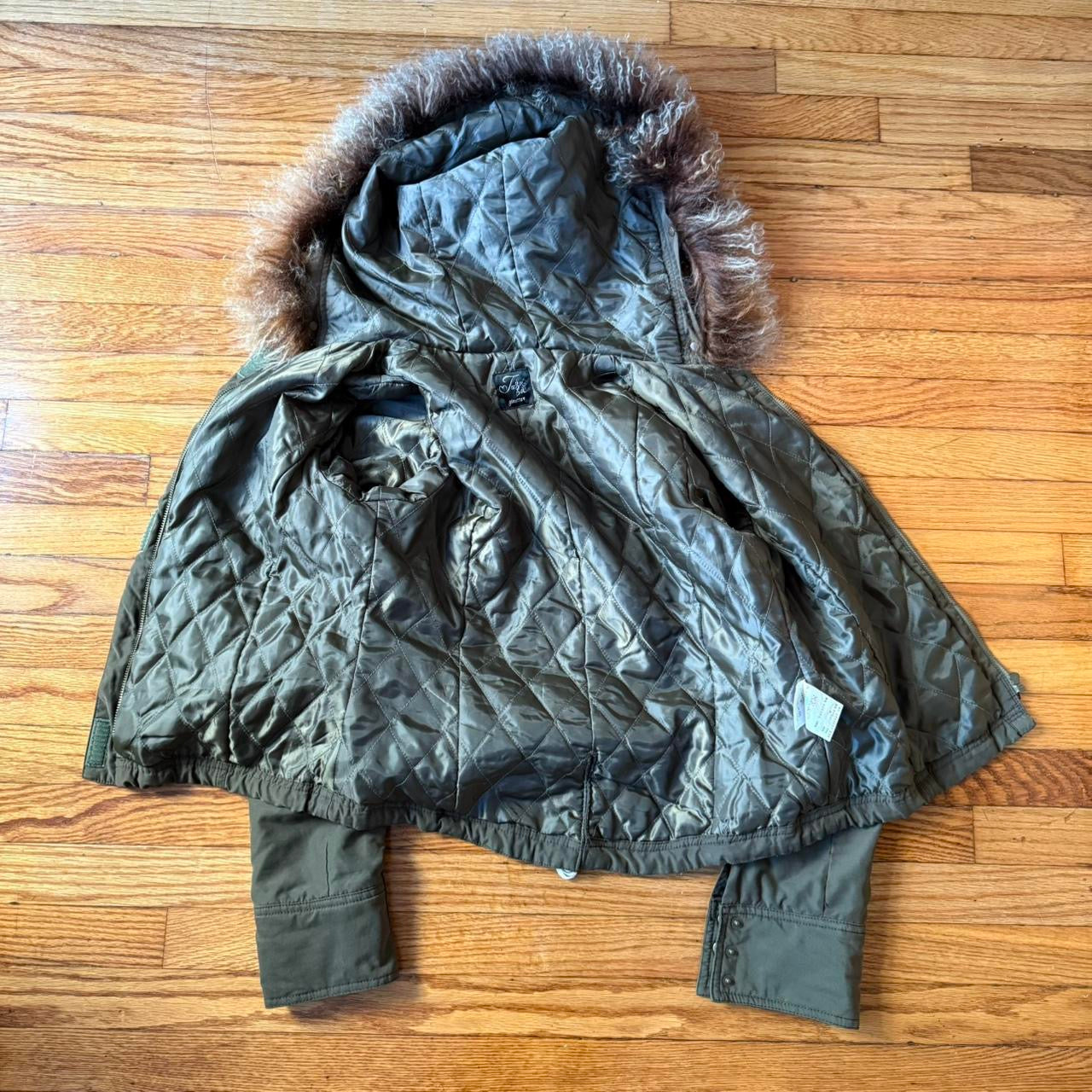 Tibetan Fur Trim Hooded Jacket