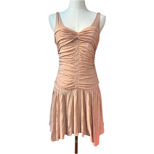 Ruched drop waist dress