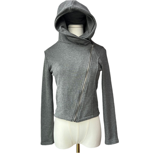 Asymmetrical hooded jacket