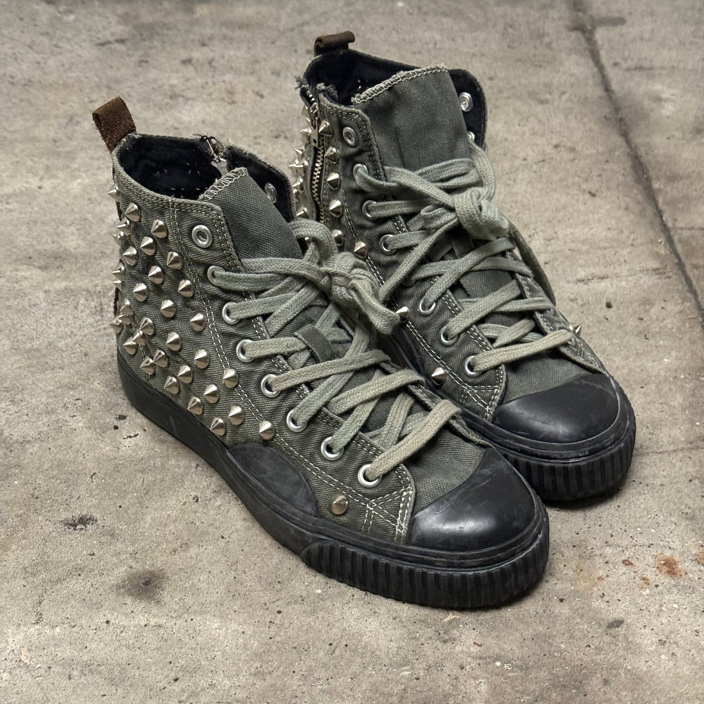 Studded Canvas Sneakers