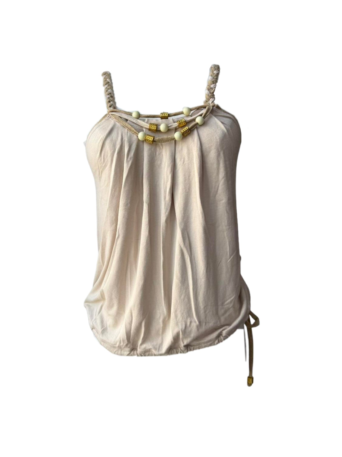 French Vintage Beaded Strap Top
