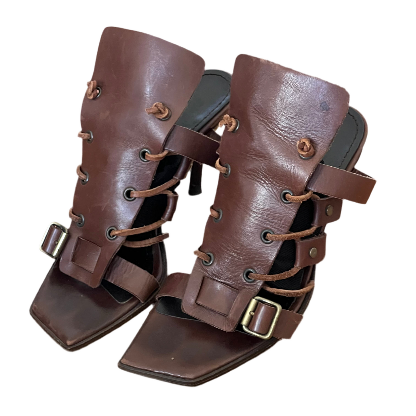 Leather heeled sandal