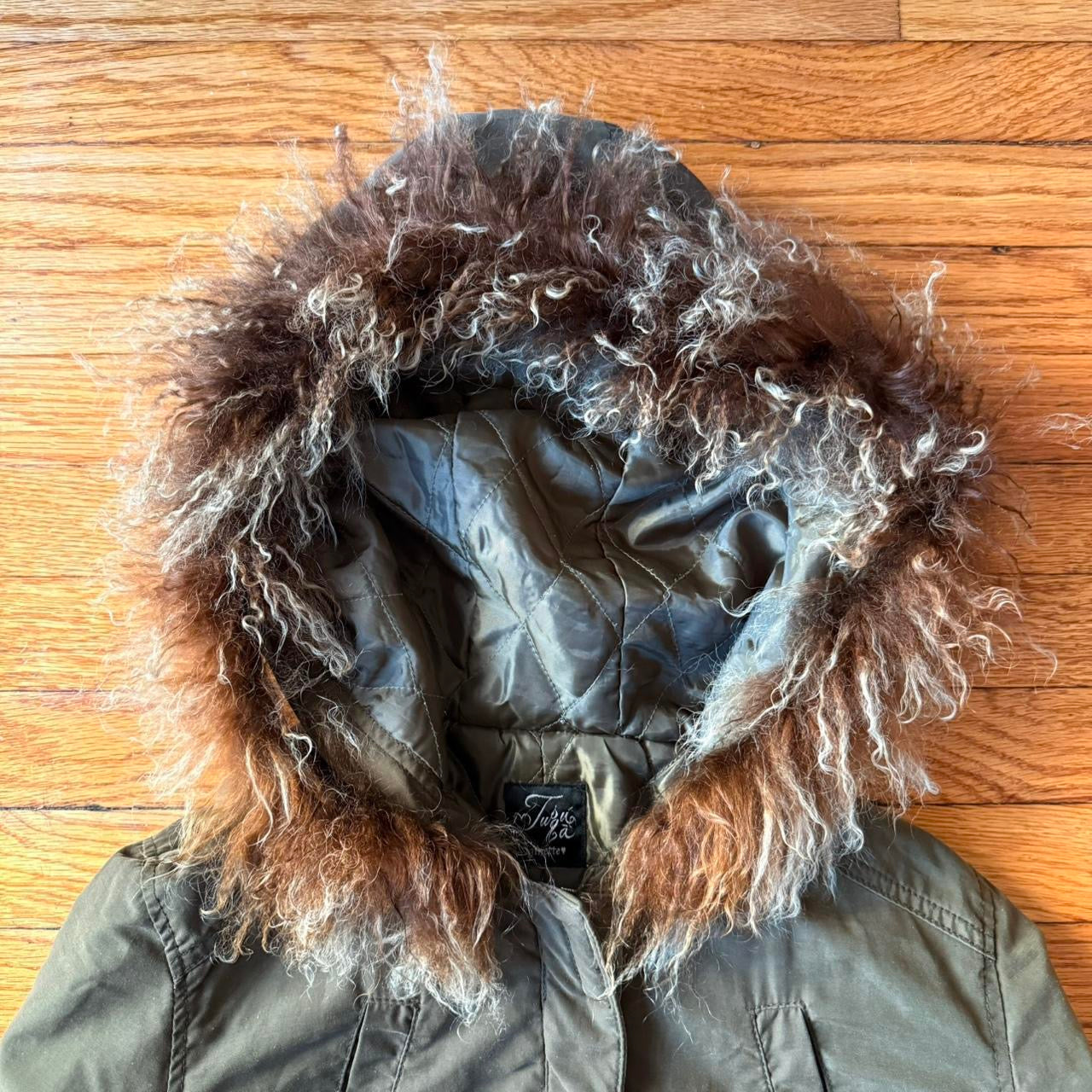 Tibetan Fur Trim Hooded Jacket