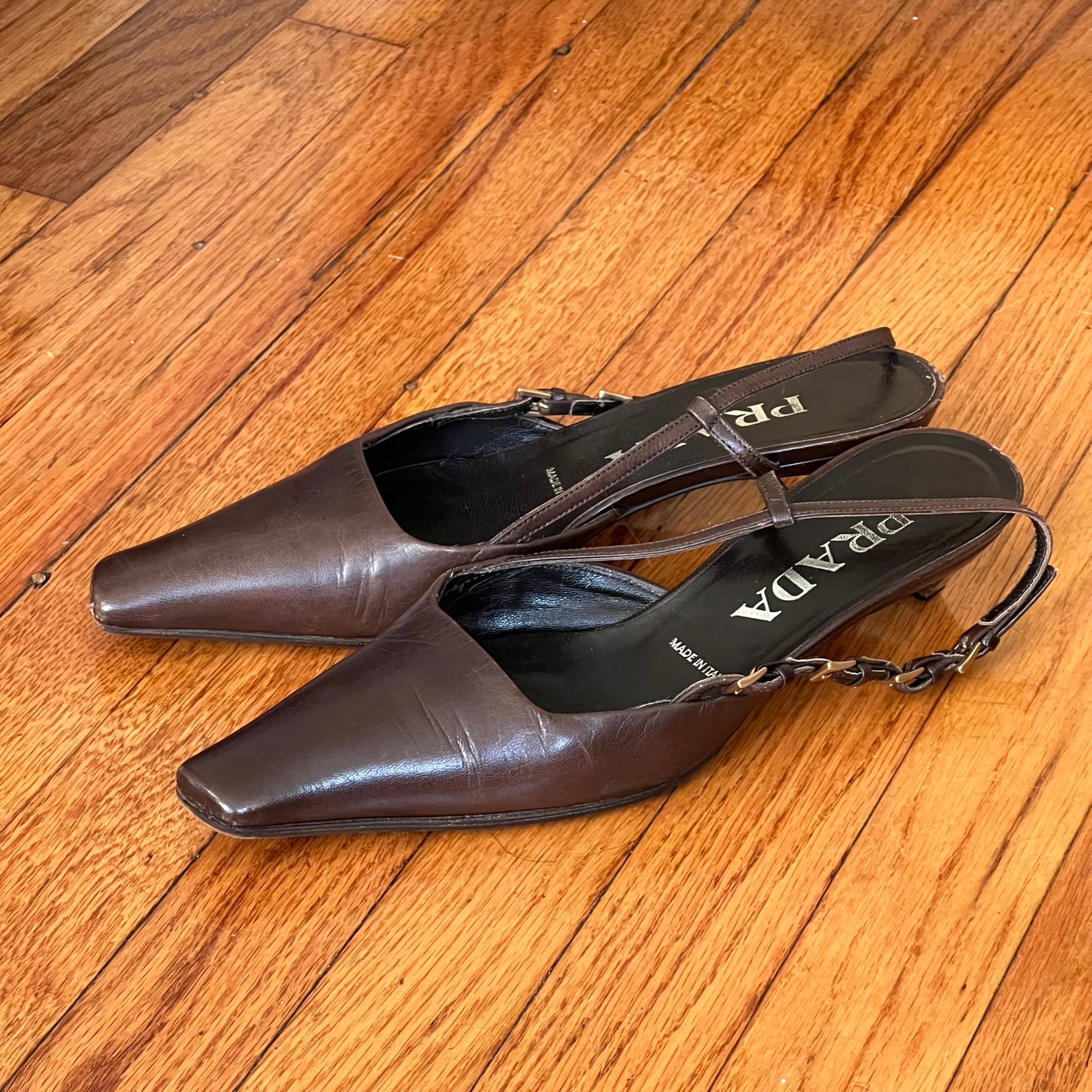 Prada slingback kitten heel
