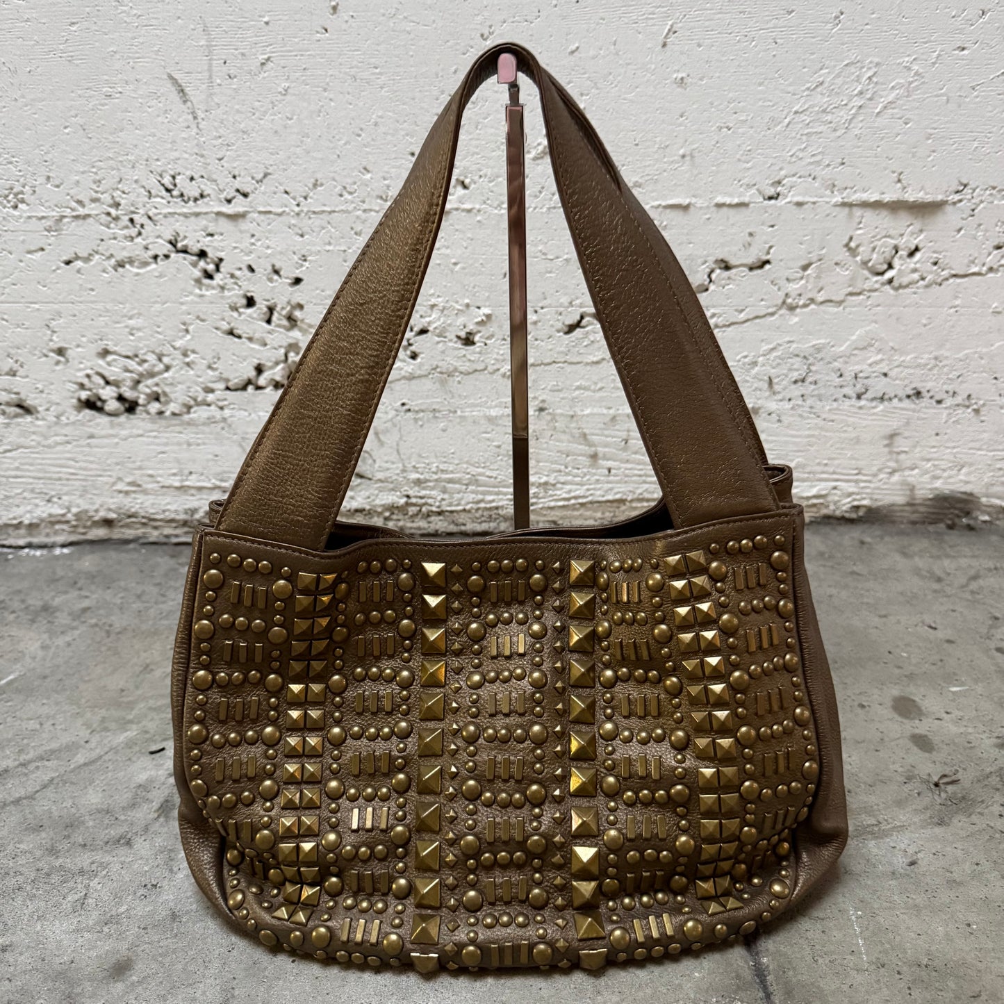 Bronze Studded Leather Tote