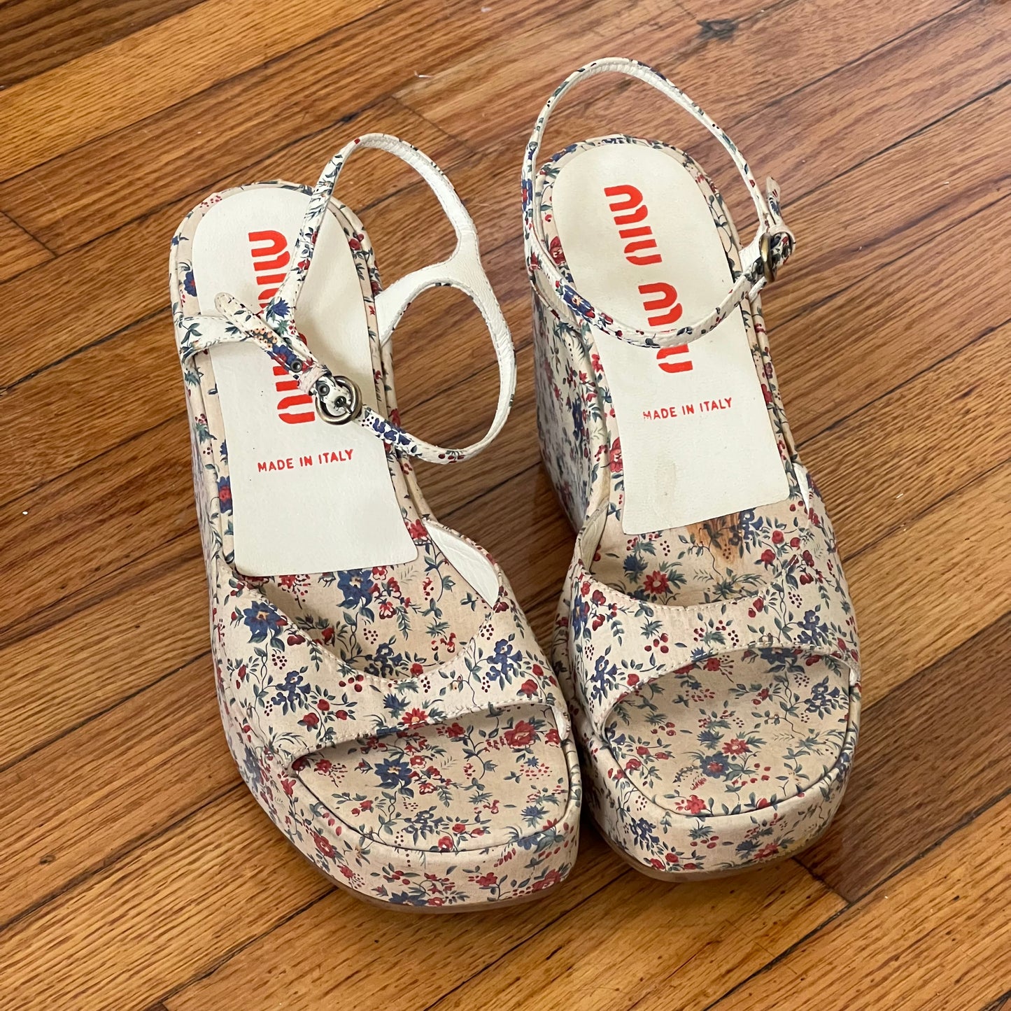 Miu Miu floral platform sandal