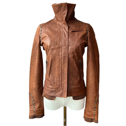 Sheepskin moto jacket