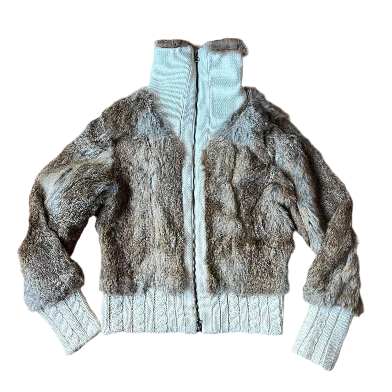 Rabbit fur zip up