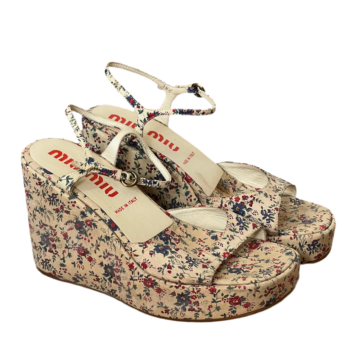 Miu Miu floral platform sandal