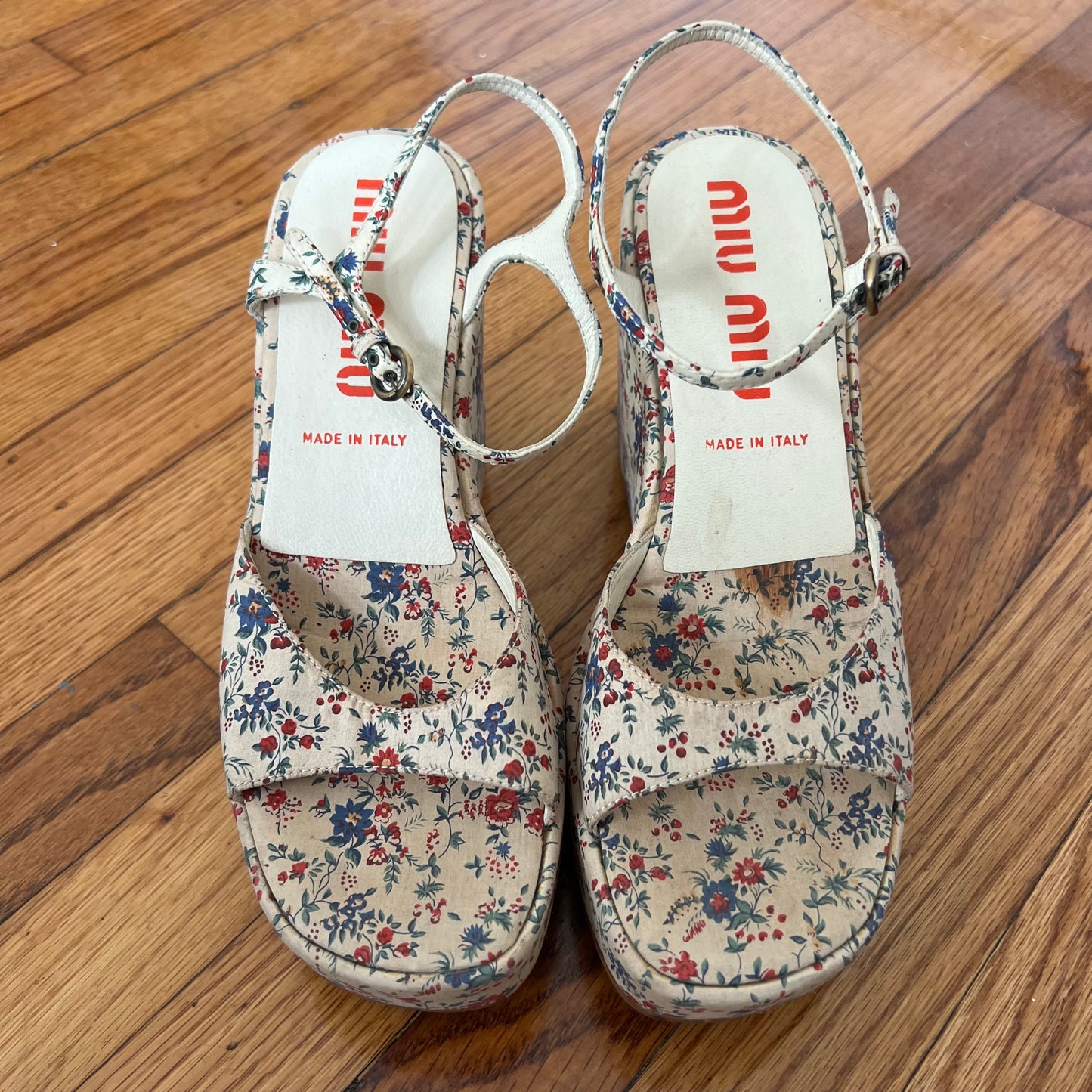 Miu Miu floral platform sandal