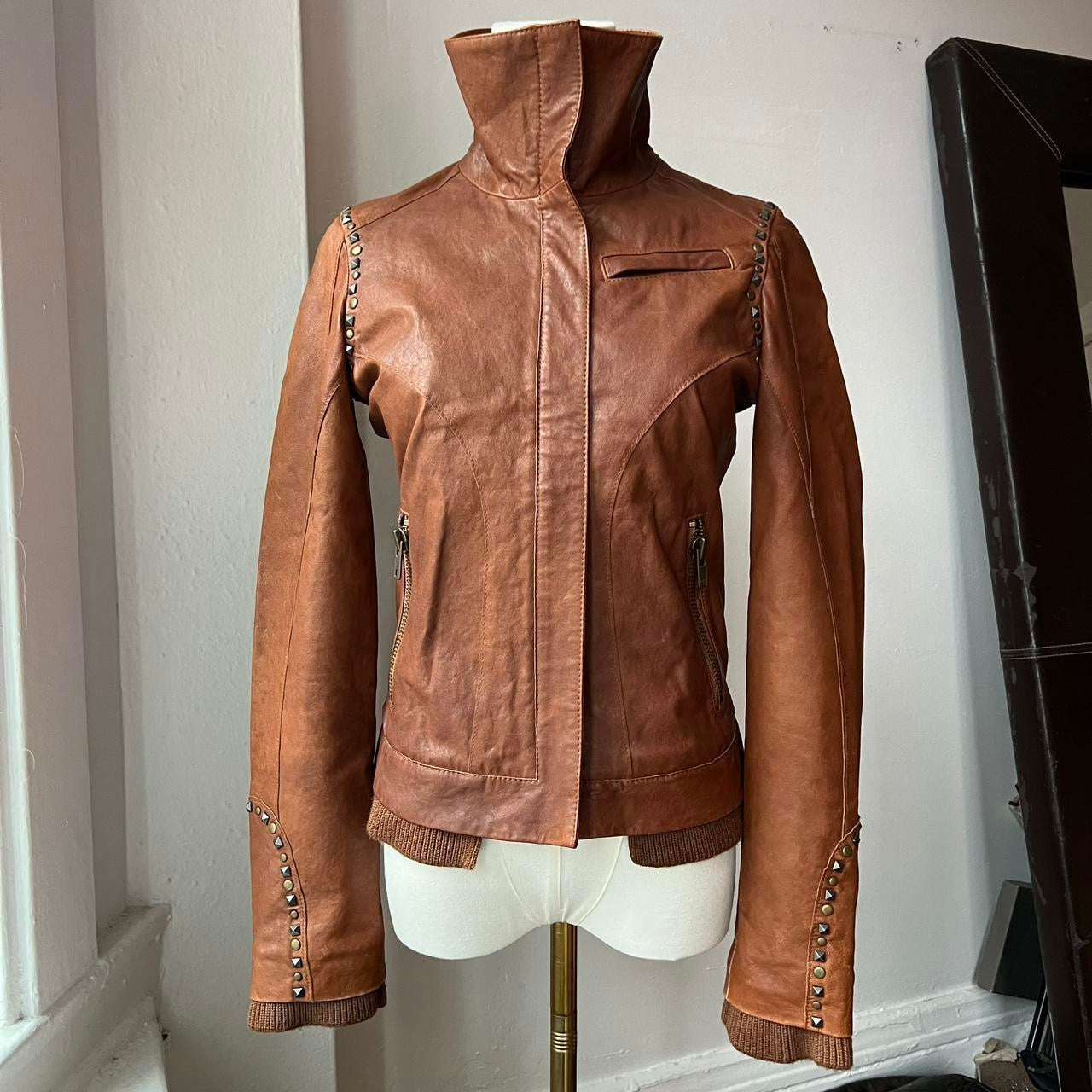 Sheepskin moto jacket