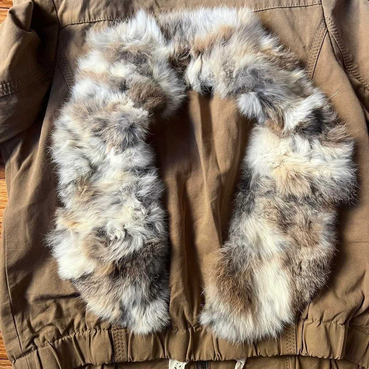 Rabbit fur military jacket