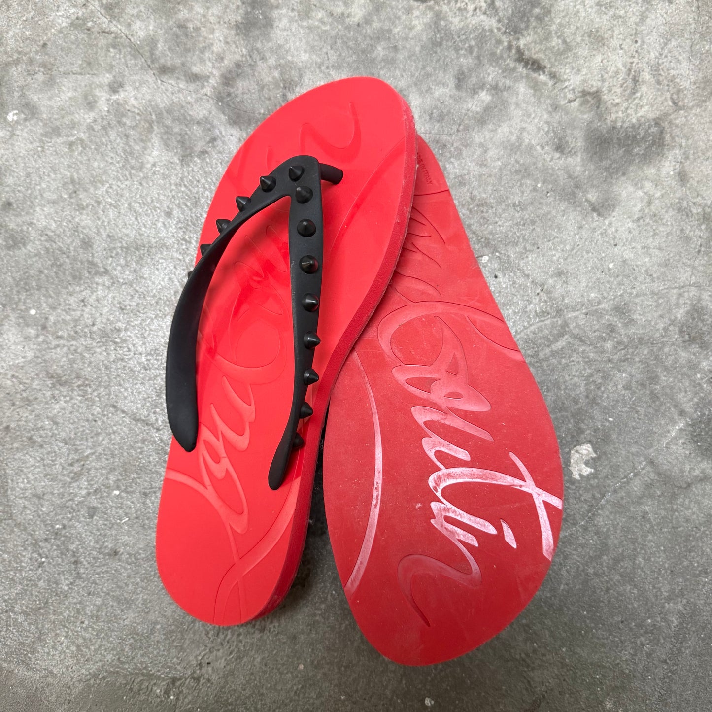 Louboutin Studded Flip Flops