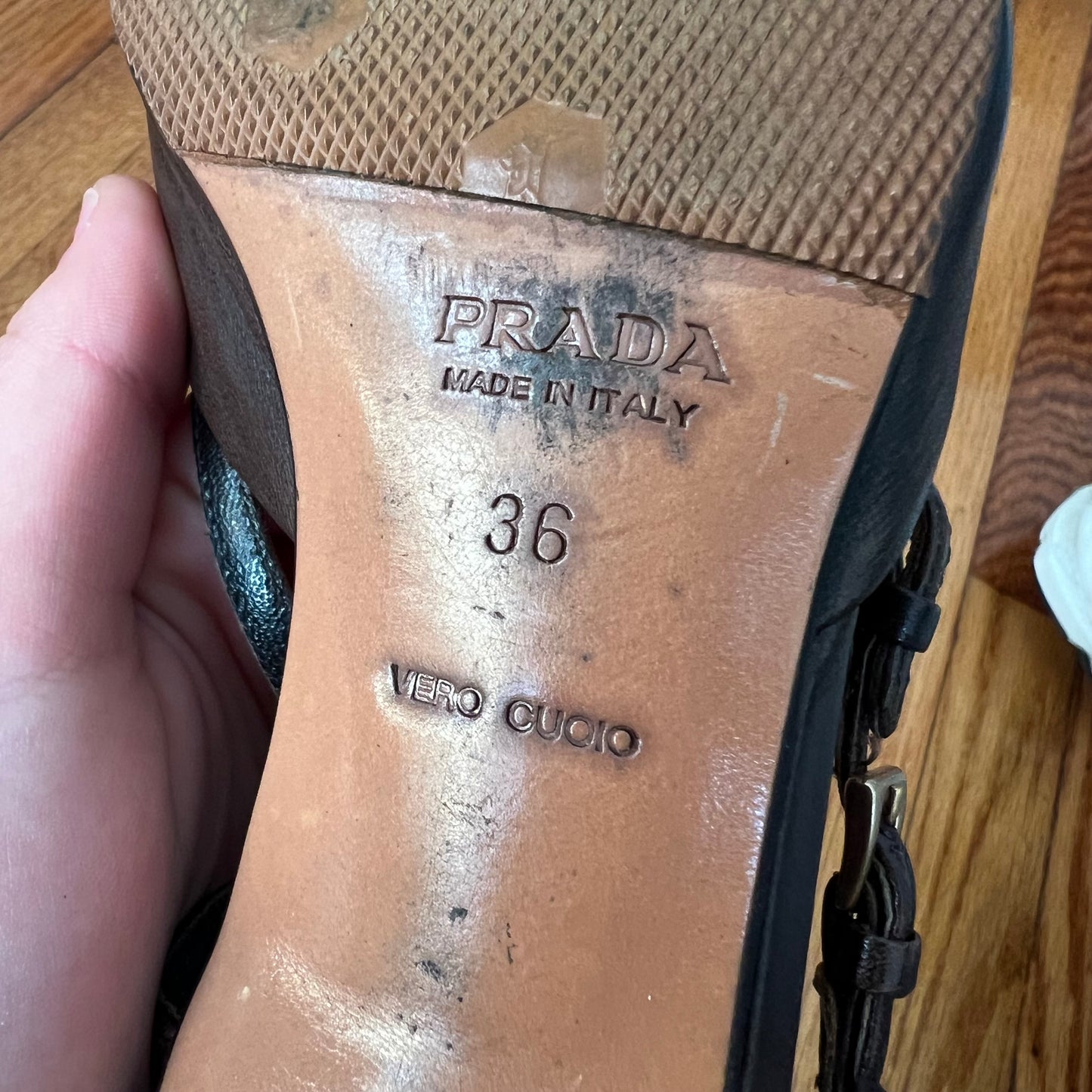 Prada slingback kitten heel