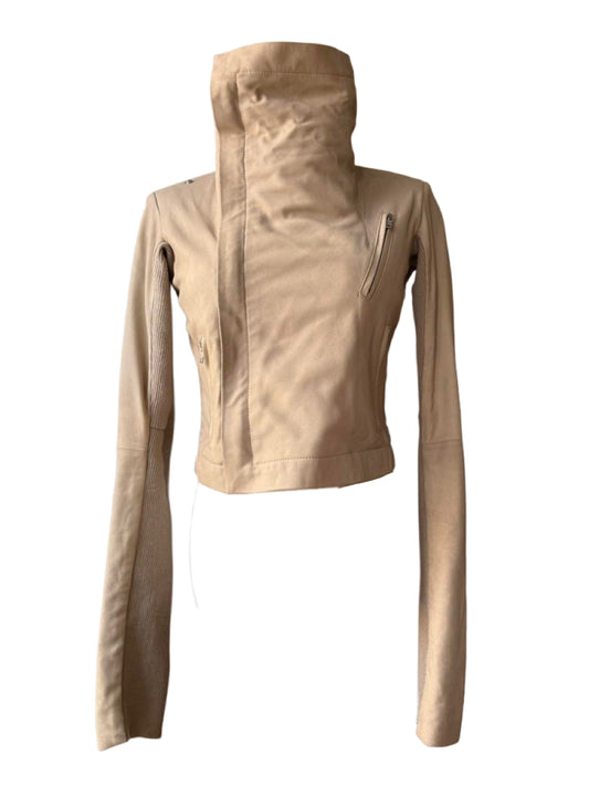 Paneled Asymmetrical Leather Jacket