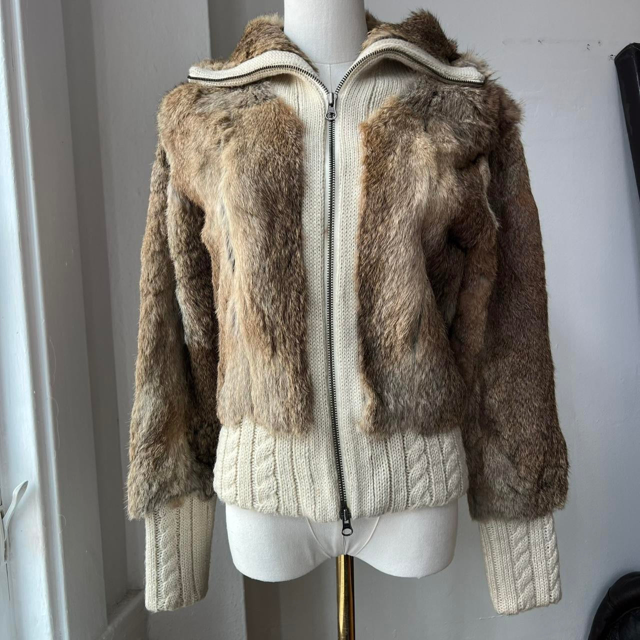 Rabbit fur zip up