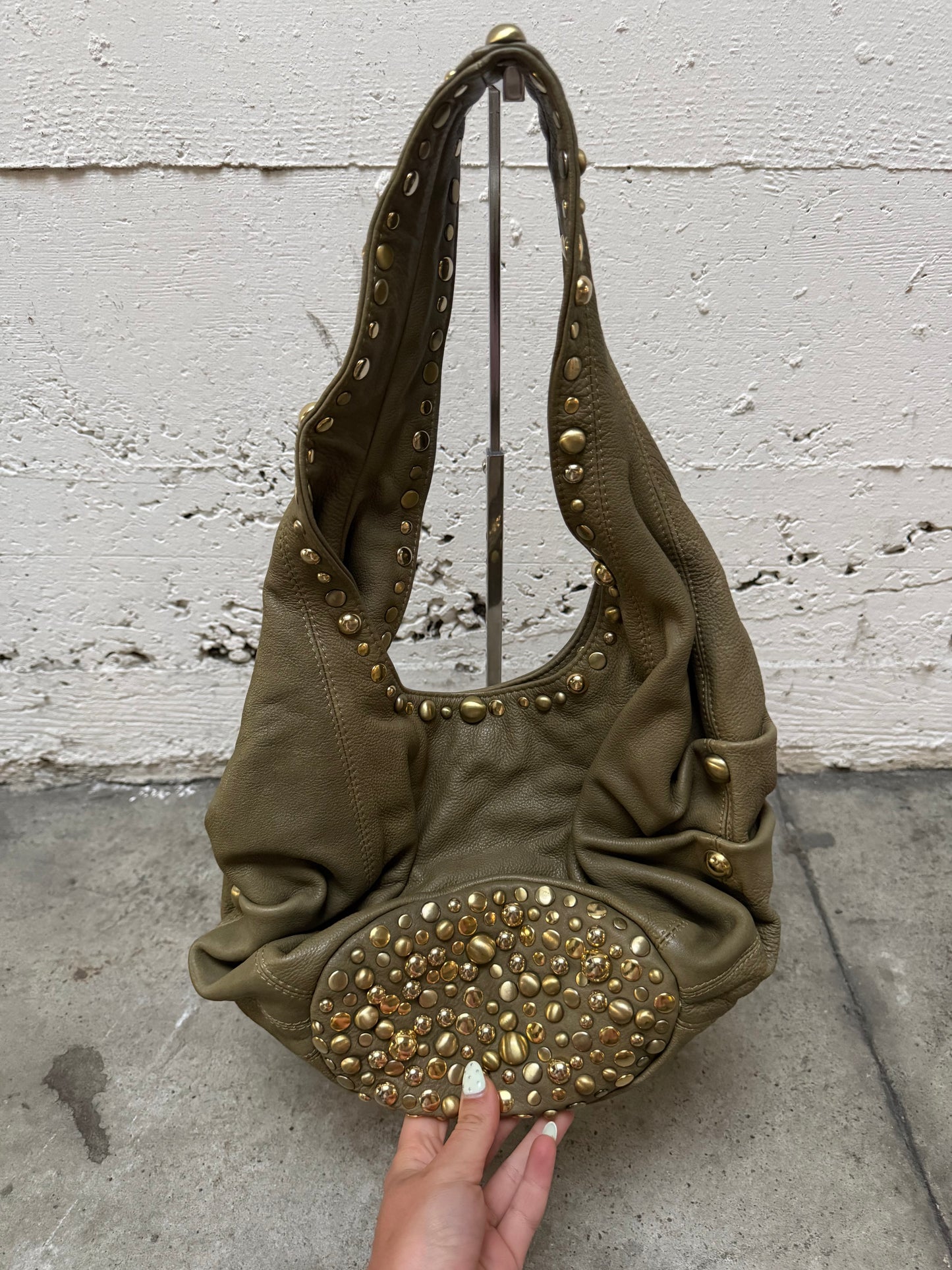 Olive Studded Bag